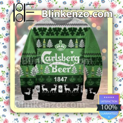 Carlsberg Beer 1847 Green Christmas Jumpers