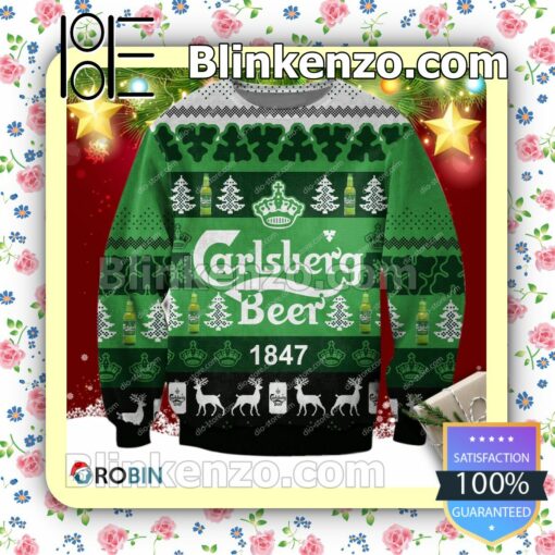 Carlsberg Beer 1847 Premium Holiday Christmas Sweatshirts