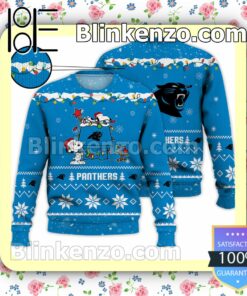 Carolina Panthers Snoopy Christmas NFL Sweatshirts