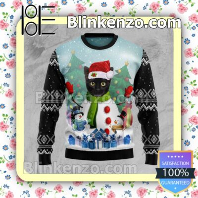 Cat Snowman Holiday Christmas Sweatshirts