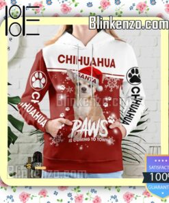 Chihuahua Santa Paws Is Coming To Town Christmas Hoodie Jacket b