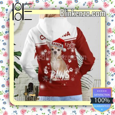 Chihuahua Santa Paws Is Coming To Town Christmas Hoodie Jacket c