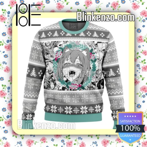 Christmas Ahegao Knitted Christmas Jumper