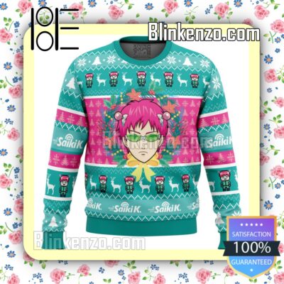 Christmas At School The Disastrous Life Of Saiki K. Knitted Christmas Jumper