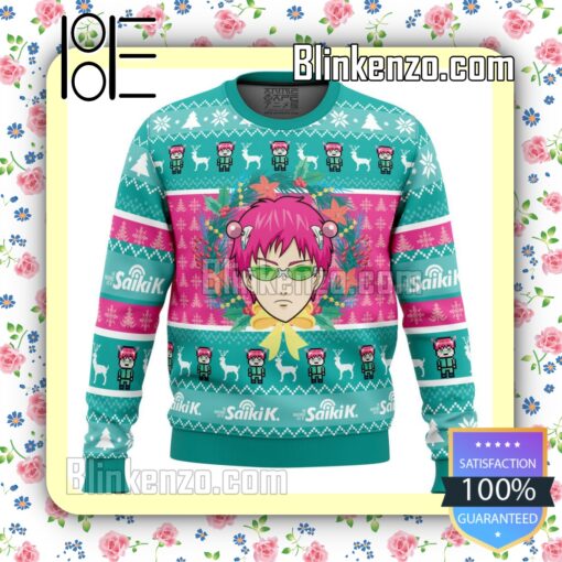 Christmas At School The Disastrous Life Of Saiki K. Knitted Christmas Jumper