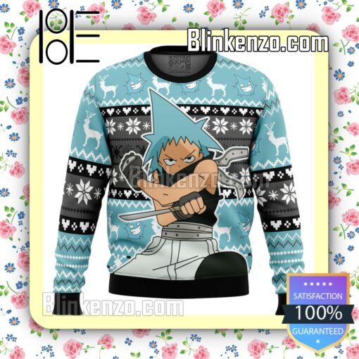 Christmas Black Star Soul Eater Manga Anime Knitted Christmas Jumper