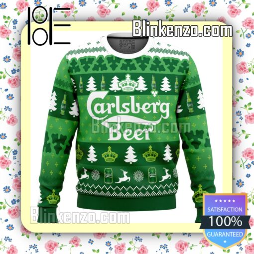 Christmas Drink Carlsberg Beer Knitted Christmas Jumper