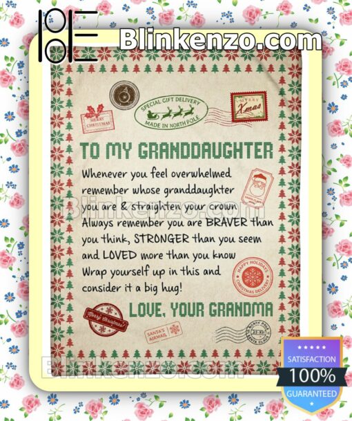 Christmas Letter To My Granddaughter Braver Stronger Loved Warn Blanket