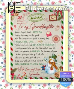 Christmas Letter To My Granddaughter Never Forgot That I Love You Quilt