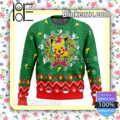 Christmas Pikachu Pokemon Knitted Christmas Jumper
