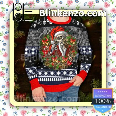 Christmas Santa Claus Skull Christmas Sweatshirts a