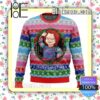 Chucky Child's Play Wreath Horror Movie Knitted Christmas Jumper
