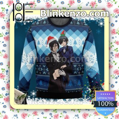 Ciel & Sebastian Black Butler Manga Anime Holiday Christmas Sweatshirts