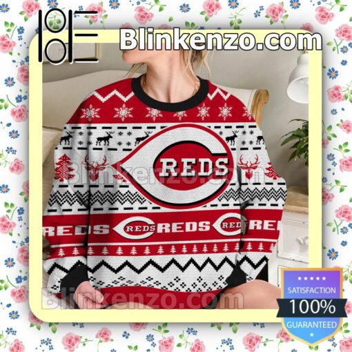 Cincinnati Reds MLB Ugly Sweater Christmas Funny b