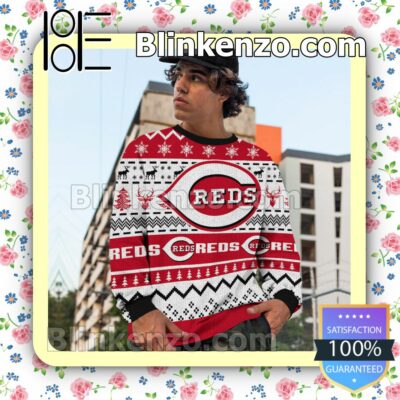 Cincinnati Reds MLB Ugly Sweater Christmas Funny c