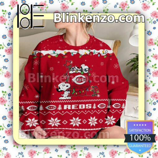 Cincinnati Reds Snoopy Christmas MLB Sweatshirts b