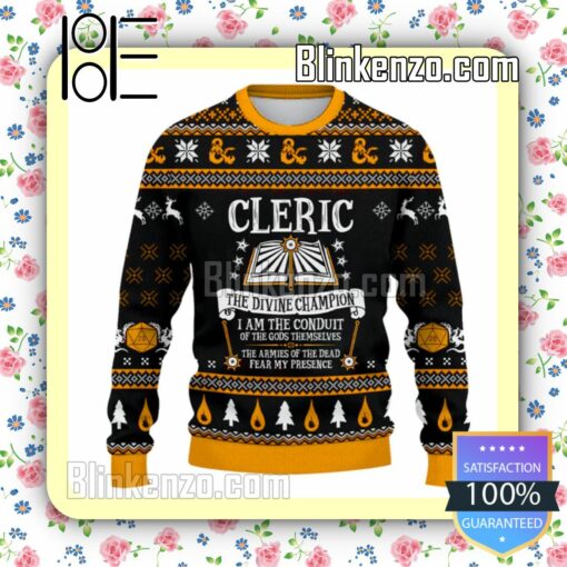 Cleric The Divide Champion DnD Christmas Sweatshirts