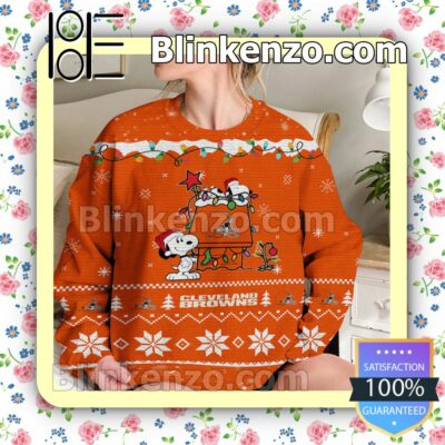 Cleveland Browns Snoopy Christmas NFL Sweatshirts b