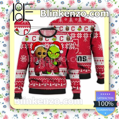 Cleveland Guardians Baby Groot And Grinch Christmas MLB Sweatshirts