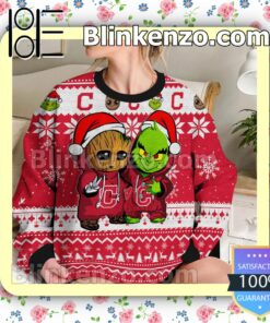 Cleveland Guardians Baby Groot And Grinch Christmas MLB Sweatshirts b