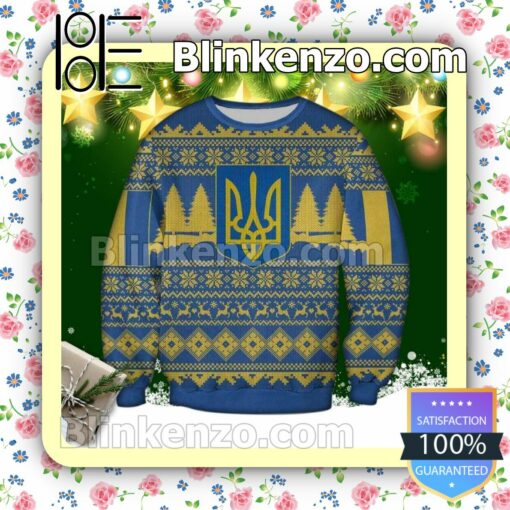 Coat Of Arms Of Ukraine Holiday Christmas Sweatshirts