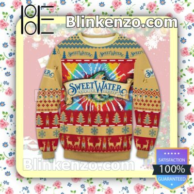 Colorful SweetWater Brewing Company Fish Logo Christmas Jumpers
