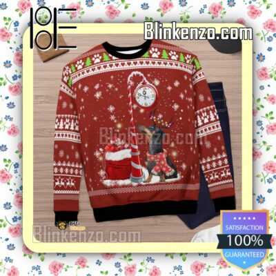 Dachshund Clock Christmas Sweatshirts y