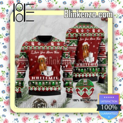 Dachshund I Love You More Than Toilet Paper Knitted Christmas Jumper