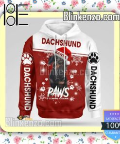 Dachshund Santa Paws Is Coming To Town Christmas Hoodie Jacket a
