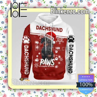 Dachshund Santa Paws Is Coming To Town Christmas Hoodie Jacket a