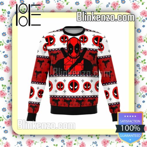 Deadpool Guy Face Mask Christmas Jumper