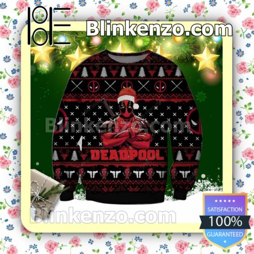 Deadpool Marvel Poster Holiday Christmas Sweatshirts