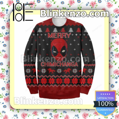 Deadpool Merry Chimichanga Holiday Christmas Sweatshirts