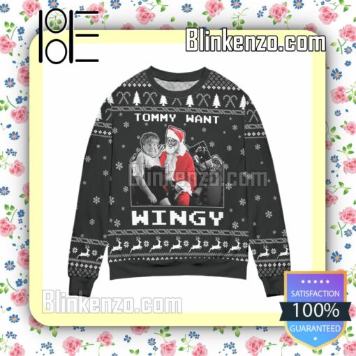 Dear Santa Tommy Want Wingy Snowflake Christmas Jumpers