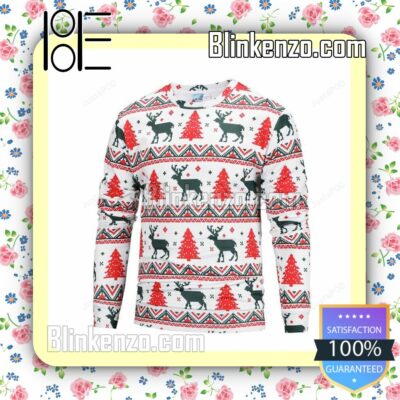 Deer And Christmas Tree Knitted Christmas Jumper