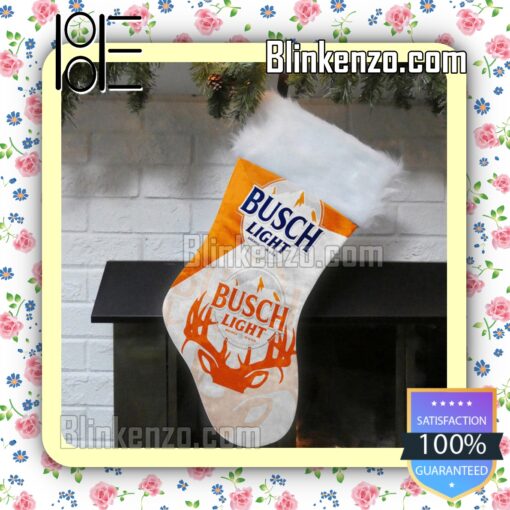 Deer Busch Light Xmas Faux Fur Stockings