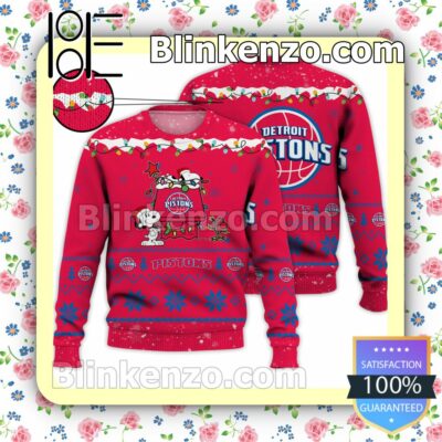 Detroit Pistons Snoopy Christmas NBA Sweatshirts