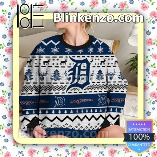 Detroit Tigers MLB Ugly Sweater Christmas Funny b
