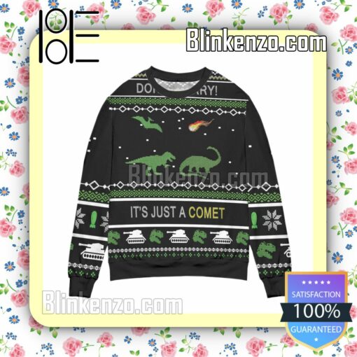 Dinosaur It's Just A Comet Christmas Jumpers