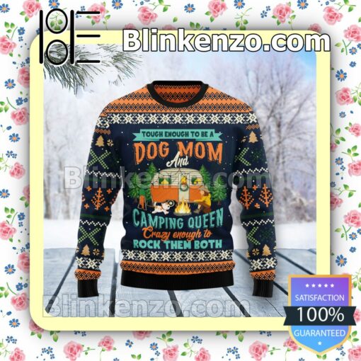 Dog Mom Camping Knitted Christmas Jumper