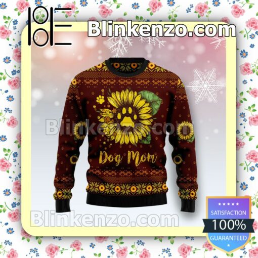 Dog Mom Sunflower Premium Knitted Christmas Jumper
