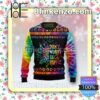 Don't Worry Be Hippies Tie Dye Color Holiday Christmas Sweatshirts