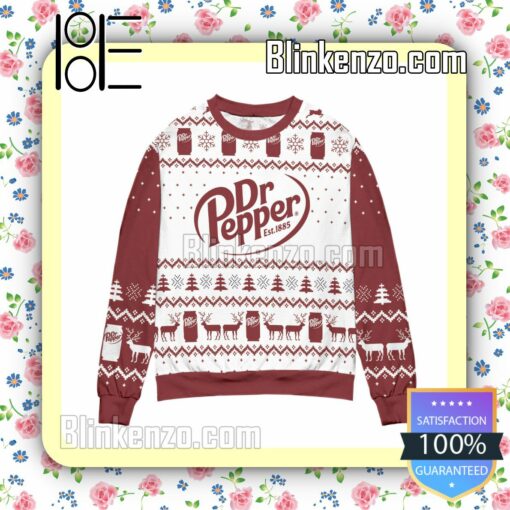 Dr Pepper Soda Logo Snowflakes Christmas Jumpers