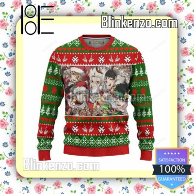 Dr Stone Characters Manga Anime Knitted Christmas Jumper