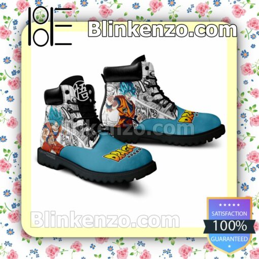 Dragon Ball Goku Blue Timberland Boots Men a