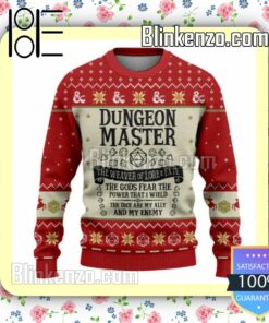 Dungeon Master The Weaver Of Lore And Fate Red DnD Christmas Sweatshirts