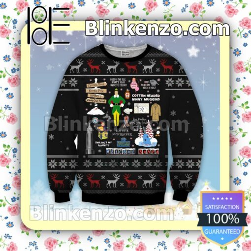 Elf Movie Quote Reindeer & Snowflake Christmas Jumpers