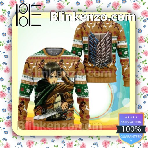 Eren Yeager Anime Attack On Titan Holiday Christmas Sweatshirts