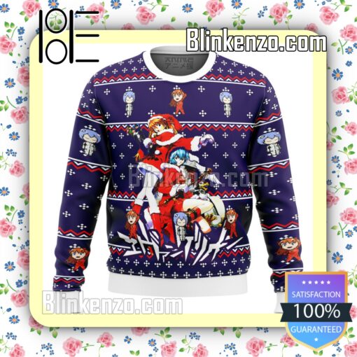 Evangelion Characters Holiday Knitted Christmas Jumper