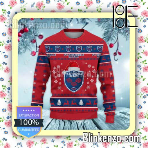 FC Grenoble Rugby Logo Holiday Hat Xmas Sweatshirts a